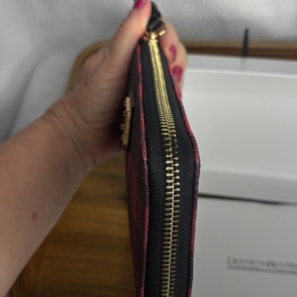Dooney & Bourke Red Buffalo Plaid Zip Wristlet - Picture 6 of 9
